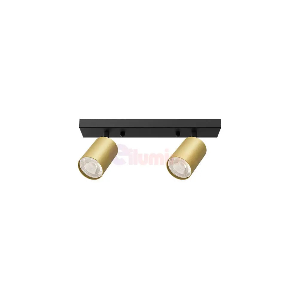 Lustra Negru & Auriu Liniara cu 2 Spoturi Reglabile 2xGU10 Lighting Fixtures