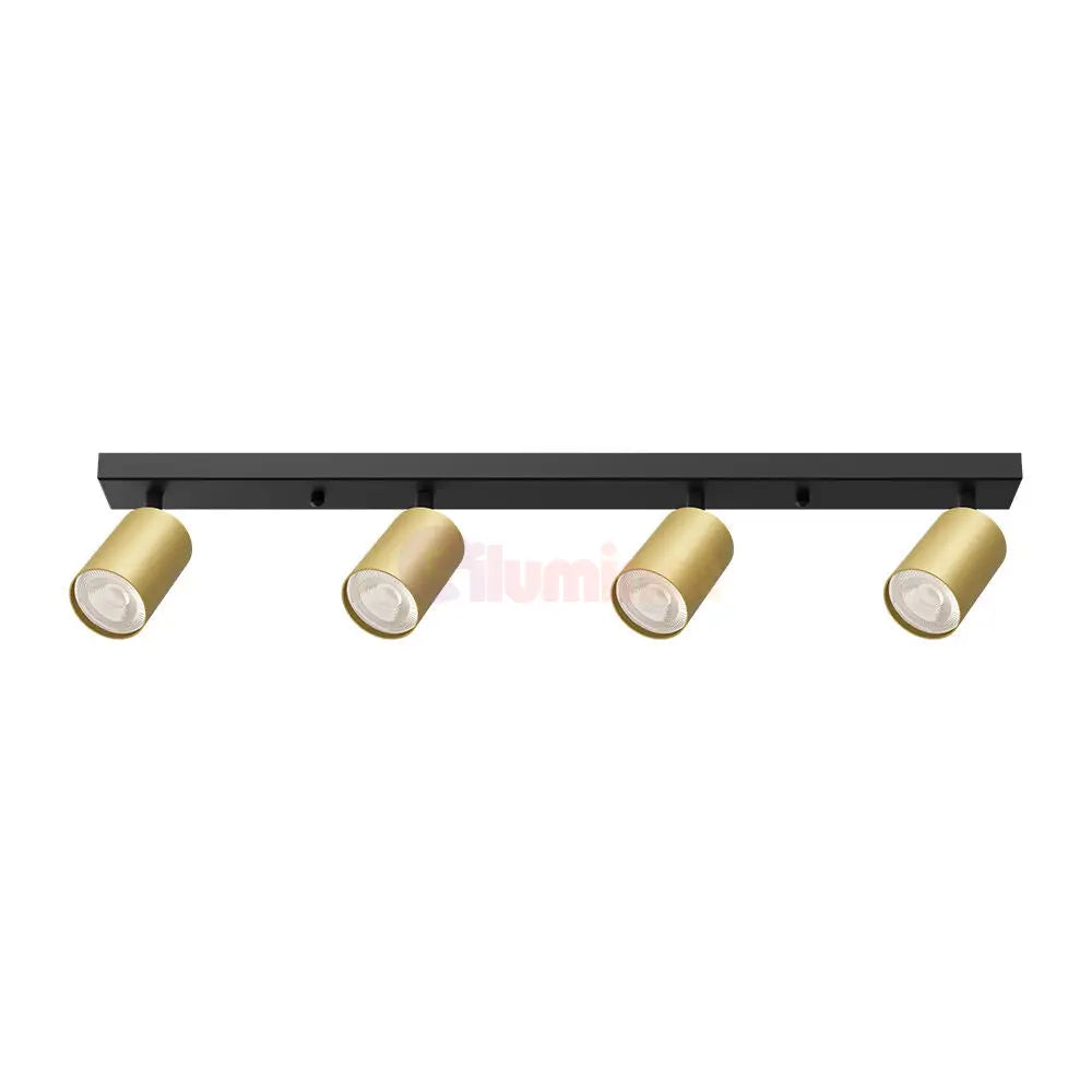 Lustra Negru & Auriu Liniara cu 4 Spoturi Reglabile 4xGU10 Lighting Fixtures
