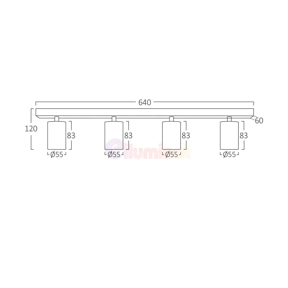 Lustra Negru & Auriu Liniara cu 4 Spoturi Reglabile 4xGU10 Lighting Fixtures