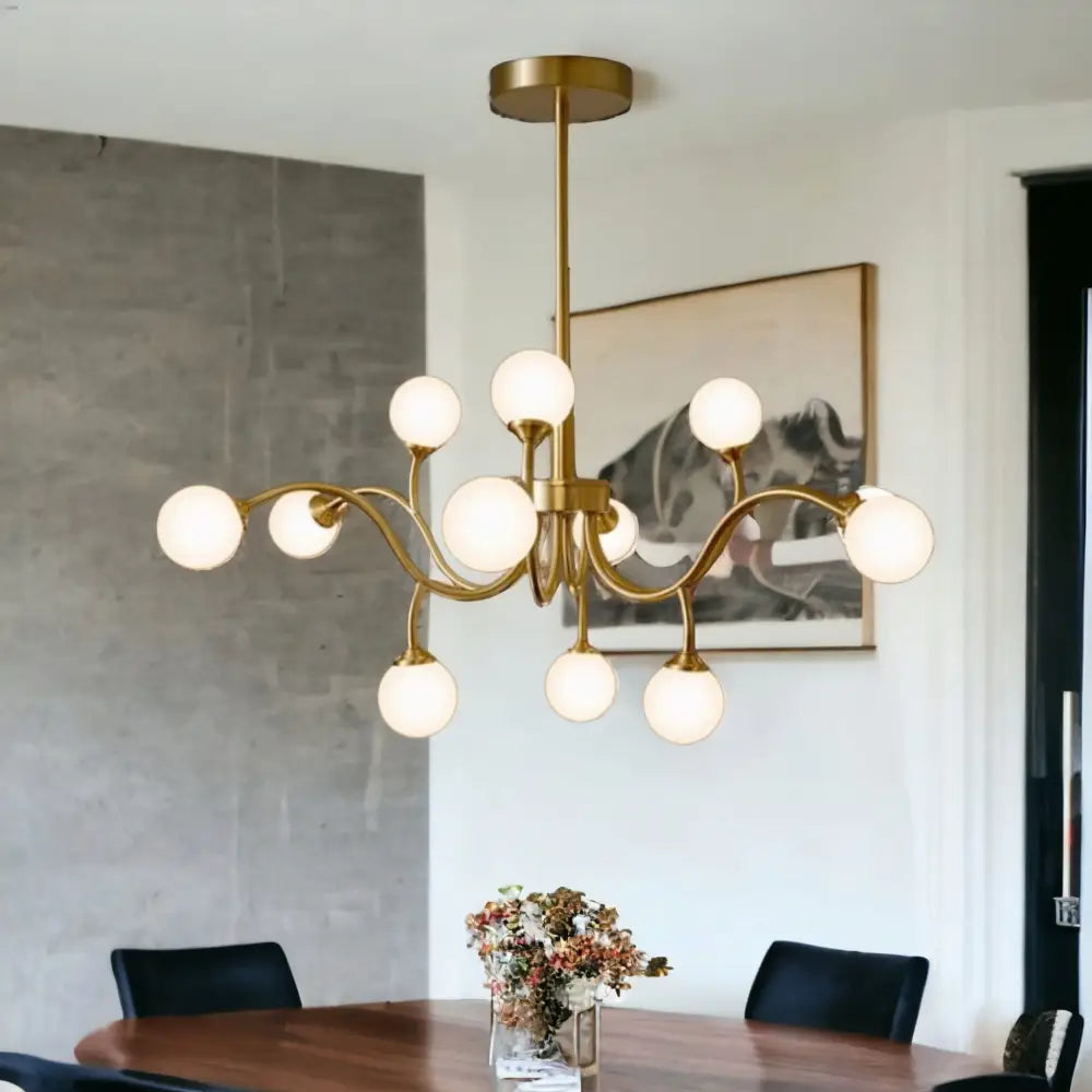 Lustra Nordic Style Abajur Mat Golden Beans 66108-12 Chandeliers