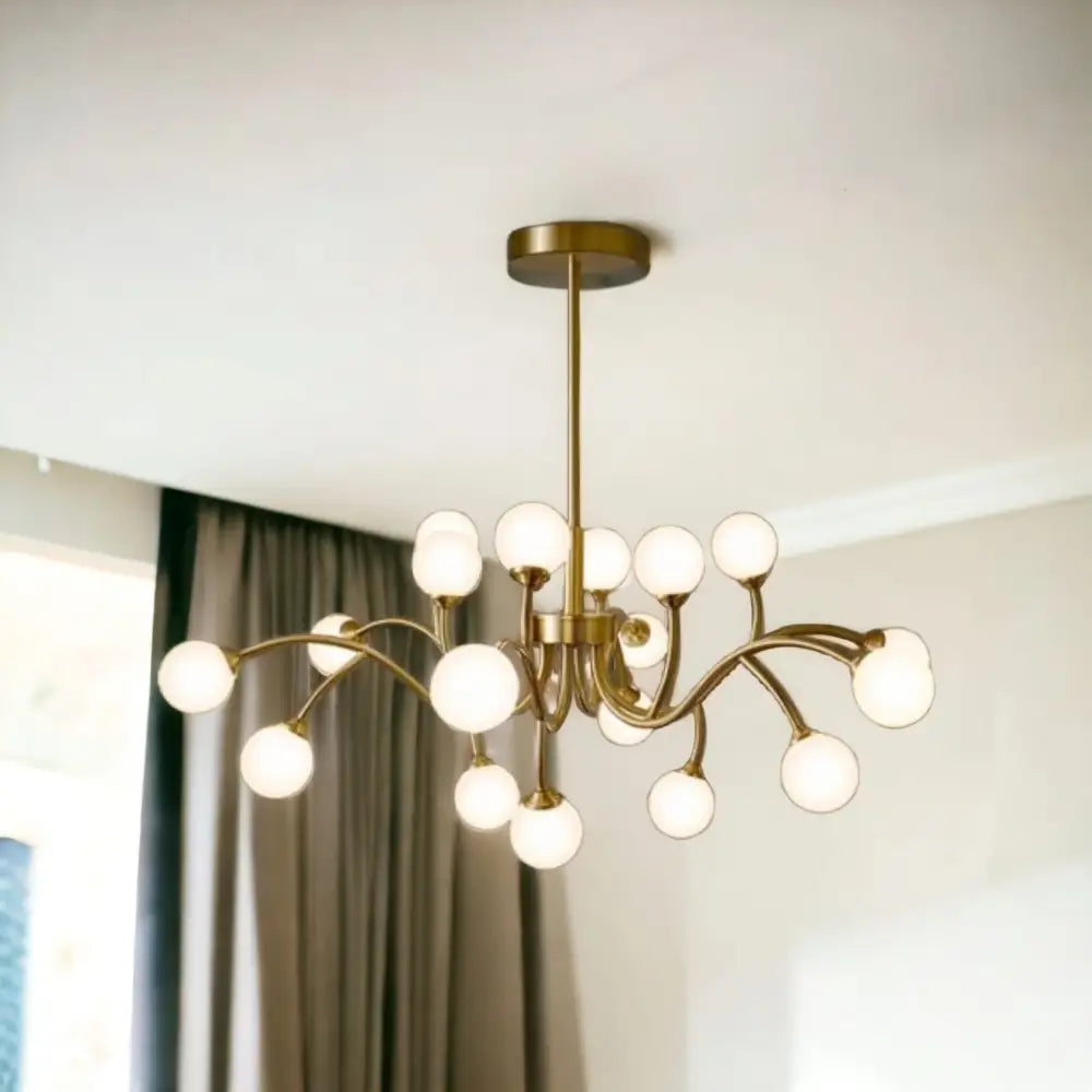 Lustra Nordic Style Abajur Mat Golden Beans 66108-18 Chandeliers