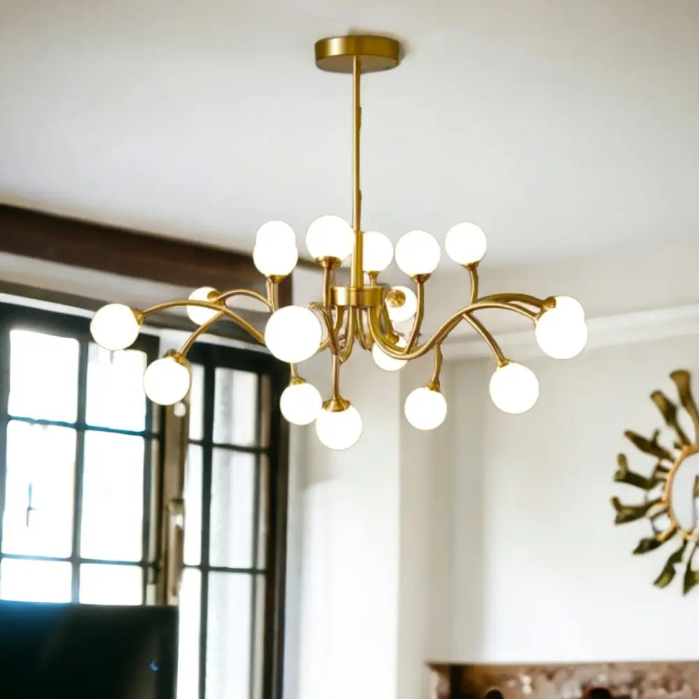 Lustra Nordic Style Abajur Mat Golden Beans 66108-18 Chandeliers