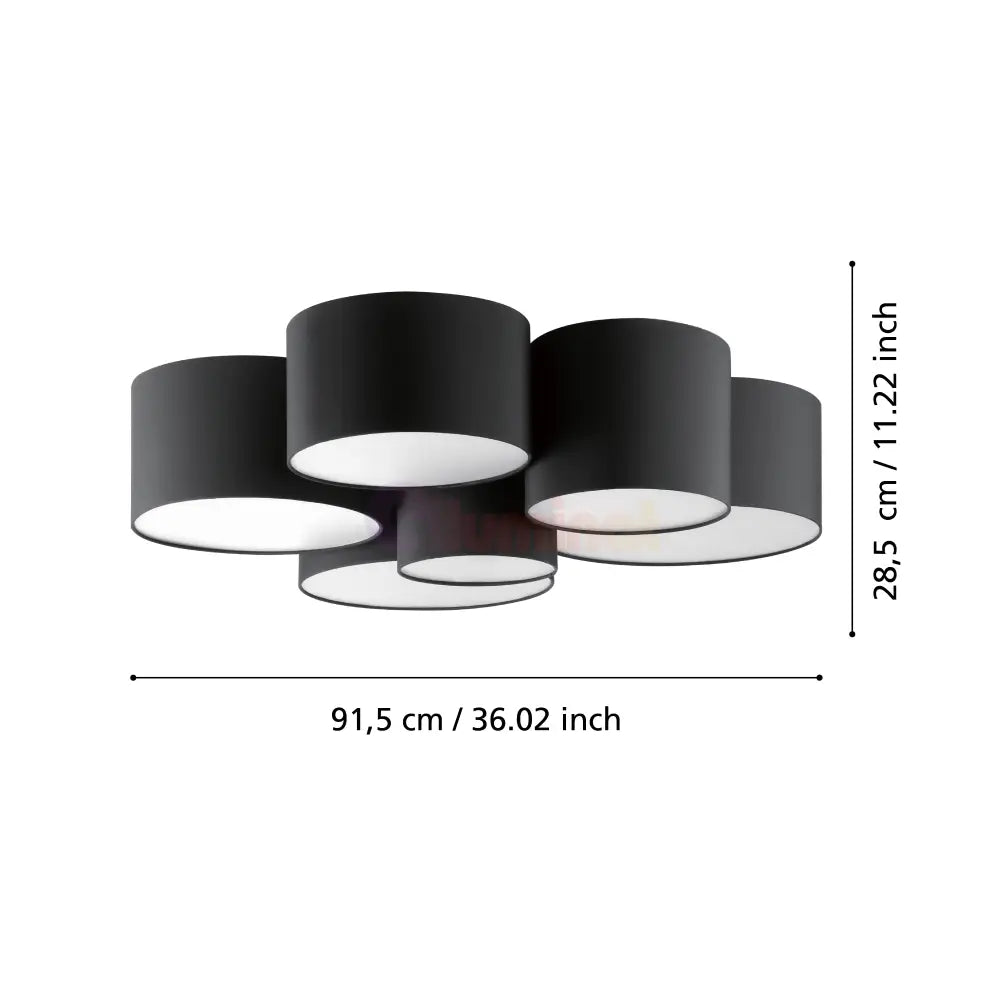 Lustra PASTORE 2 Black 99CM Eglo NEAGRA / 99CM Lighting Fixtures