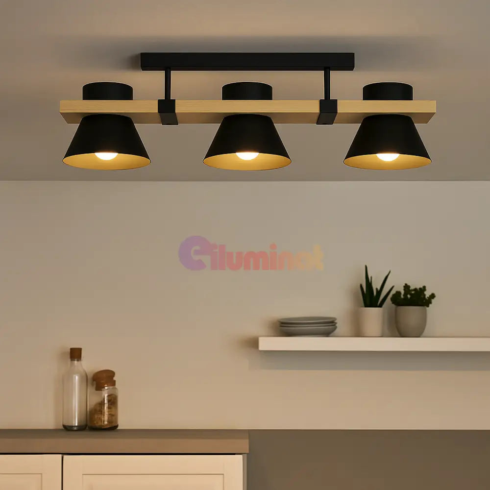 Lustra RETRO 3XE27 MACCLES 43955 NEAGRA / VINTAGE SI RETRO DESIGN Lighting