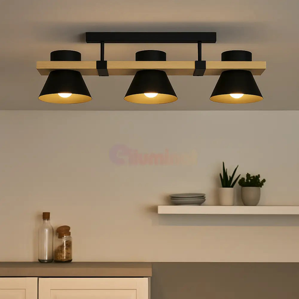 Lustra RETRO 3XE27 MACCLES 43955 NEAGRA / VINTAGE SI RETRO DESIGN Lighting