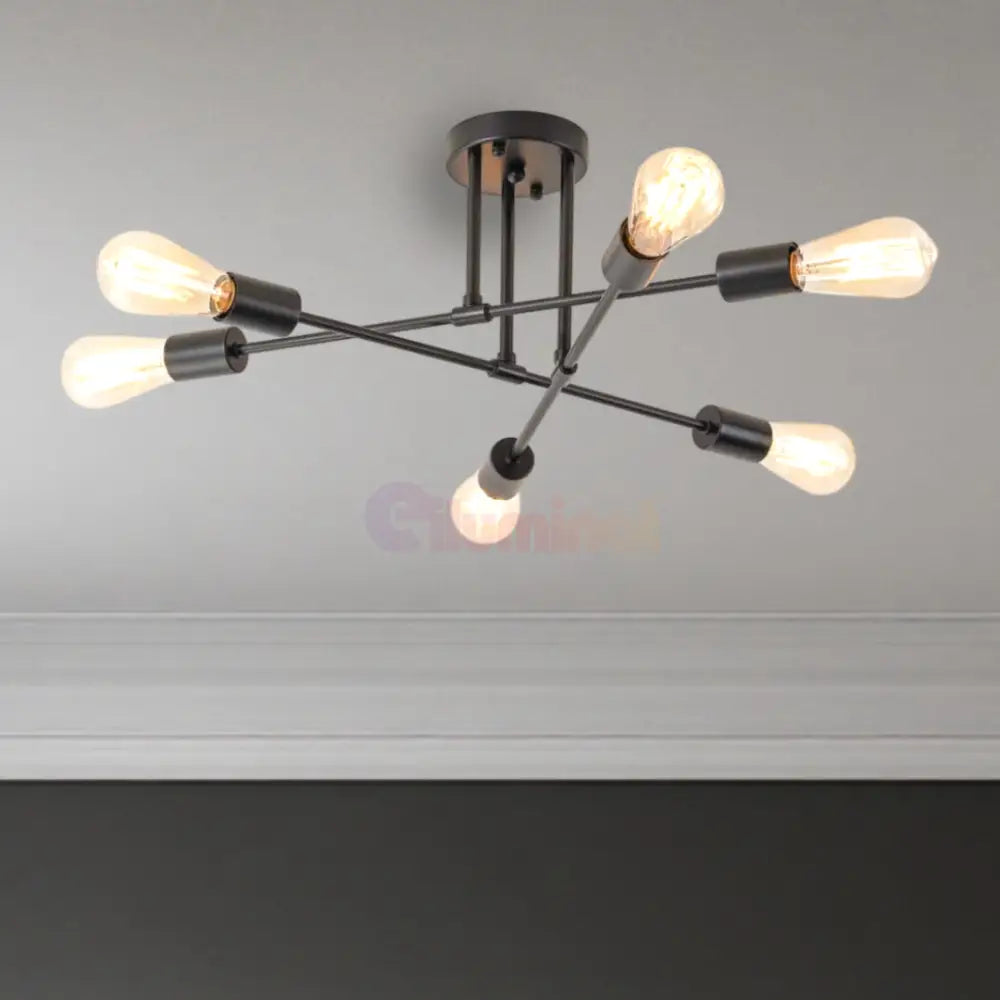 Lustra Retro Black 6xE27 DC 301-6 BK