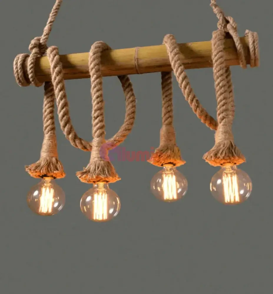 Lustra Retro Design Bamboo 4Xe27 Lighting Fixtures