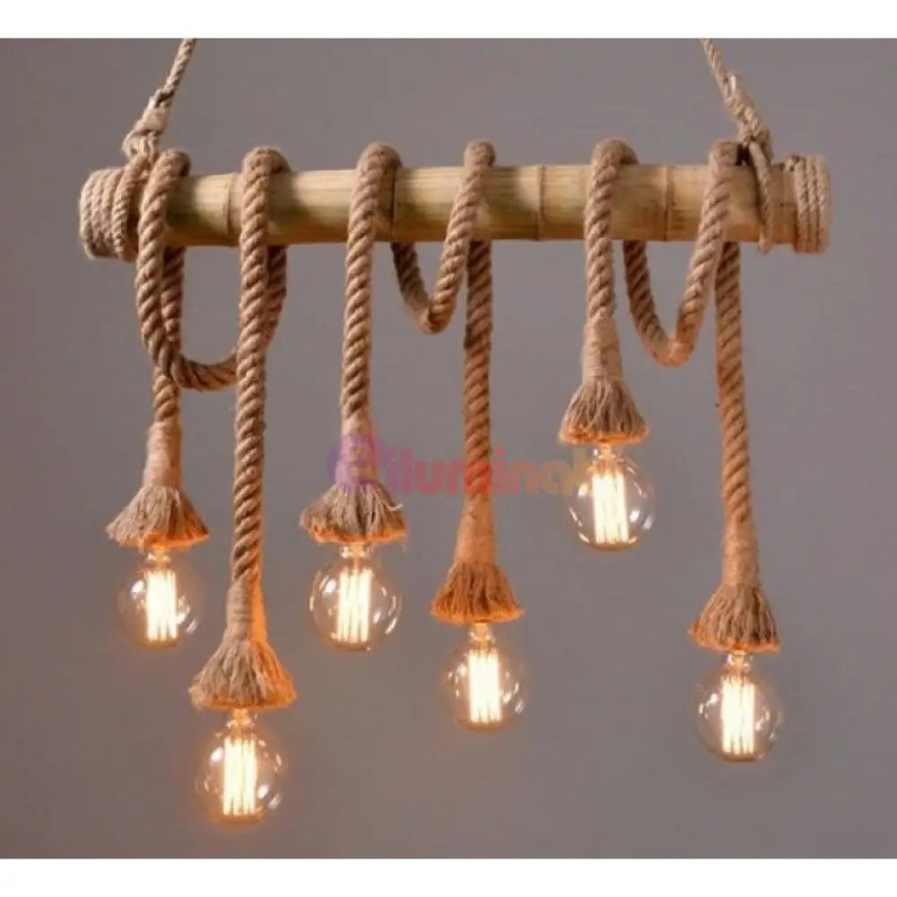 Lustra Retro Design Bamboo 6Xe27 Lighting Fixtures