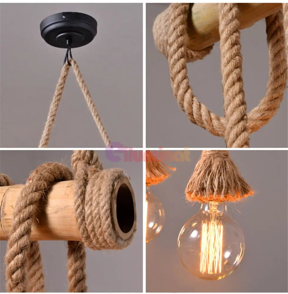 Lustra Retro Design Bamboo 6Xe27 Lighting Fixtures