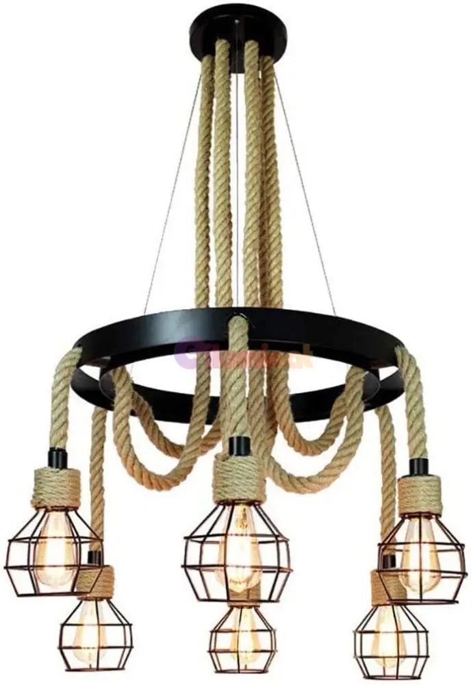 Lustra Retro Design Circle 6Xe27 Lighting Fixtures
