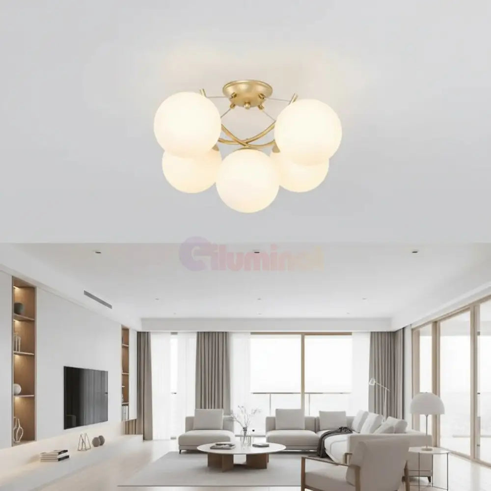 Lustra SERVA Gold Abajur Mat 5xE27 Chandeliers
