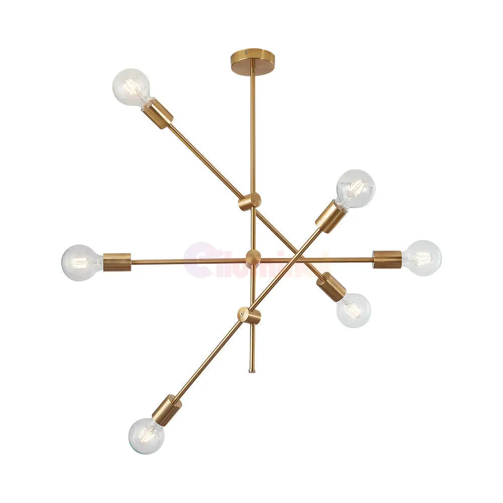 Lustra Stil Nordic Mid-Century 6xE27 Gold AURIE / MINIMALIST DESIGN Lighting Fixtures