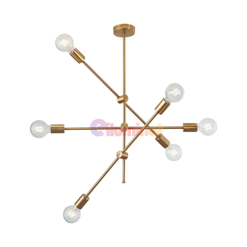 Lustra Stil Nordic Mid-Century 6xE27 Gold AURIE / MINIMALIST DESIGN Lighting Fixtures