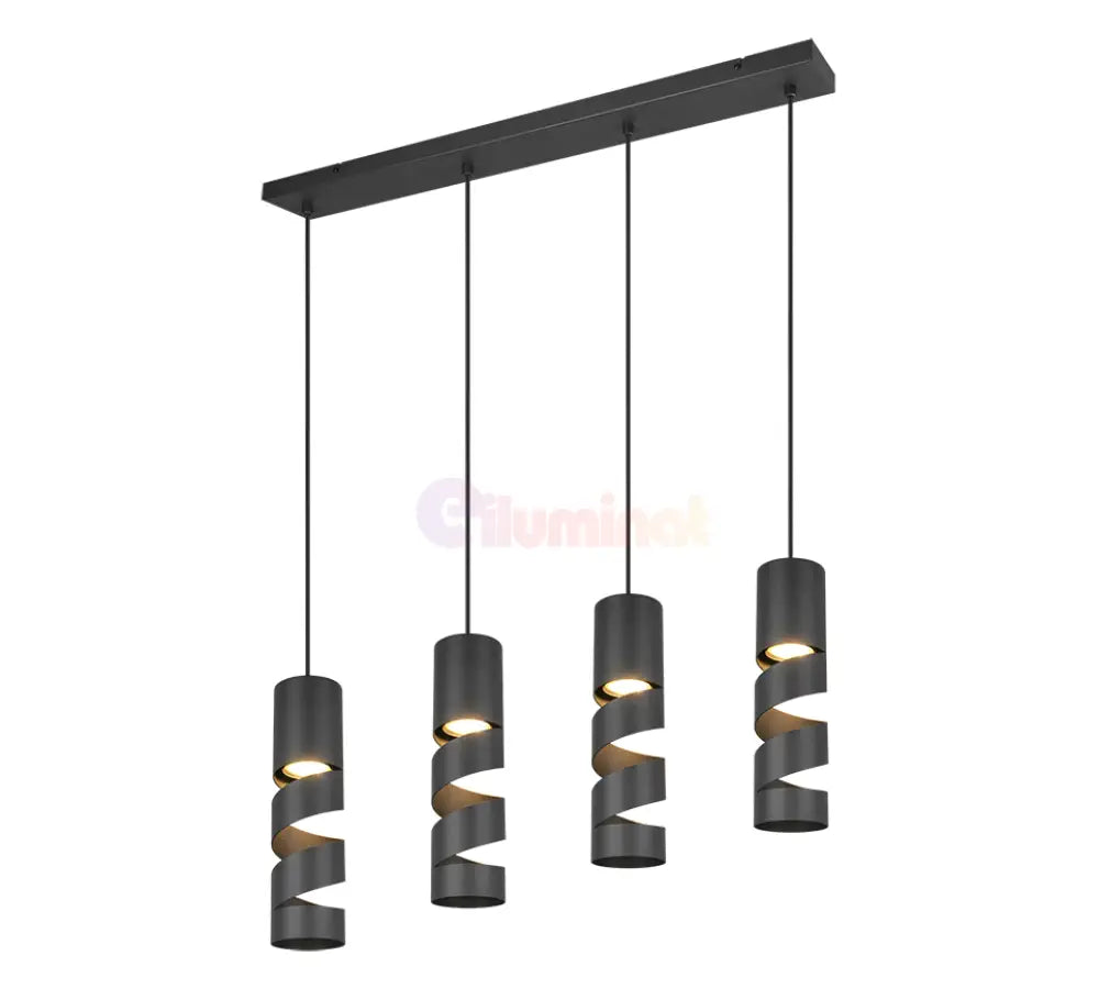 Lustra STREAM Black 4XGU10 NEAGRA / SUSPENDATE Lighting