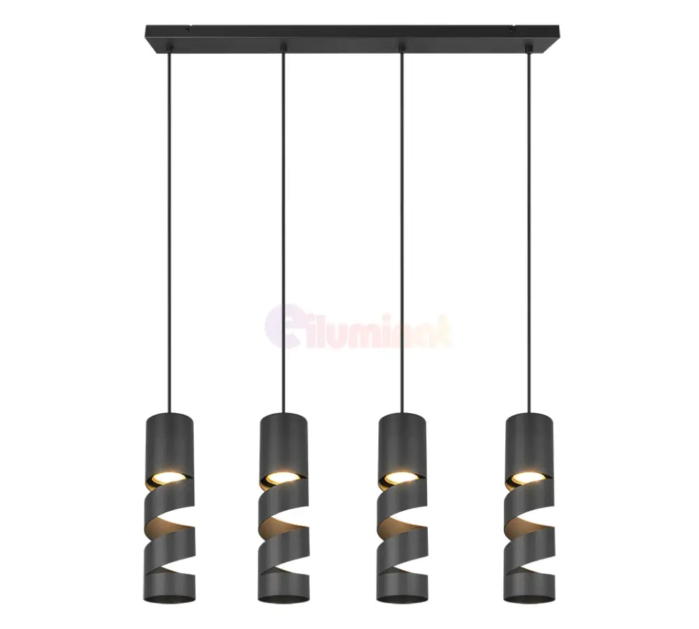 Lustra STREAM Black 4XGU10 NEAGRA / SUSPENDATE Lighting