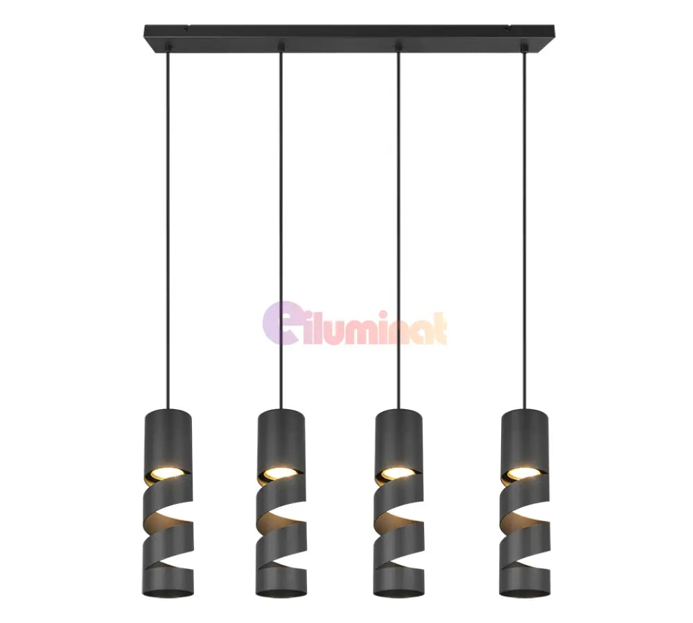 Lustra STREAM Black 4XGU10 NEAGRA / SUSPENDATE Lighting