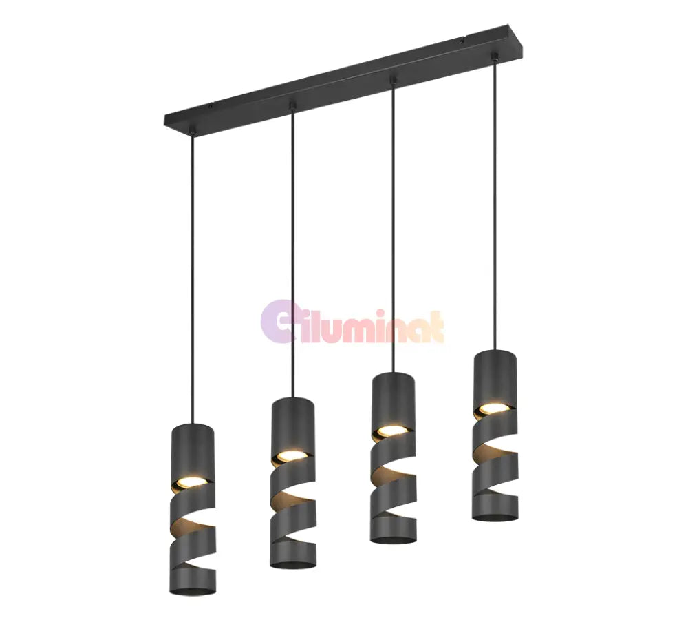 Lustra STREAM Black 4XGU10 NEAGRA / SUSPENDATE Lighting