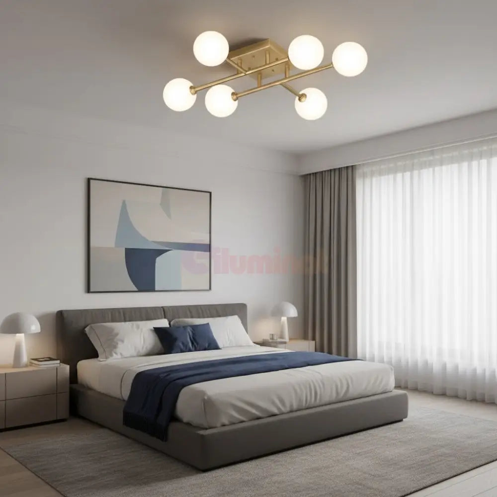 Lustra STREVA Gold Abajur MAT 6xE27 Chandeliers