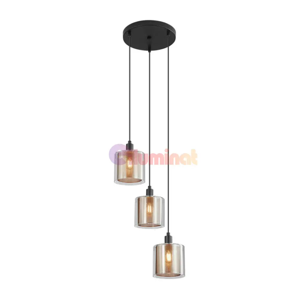 Lustra Suspendata 3xE14 Black NEAGRA / ABAJUR Chandeliers