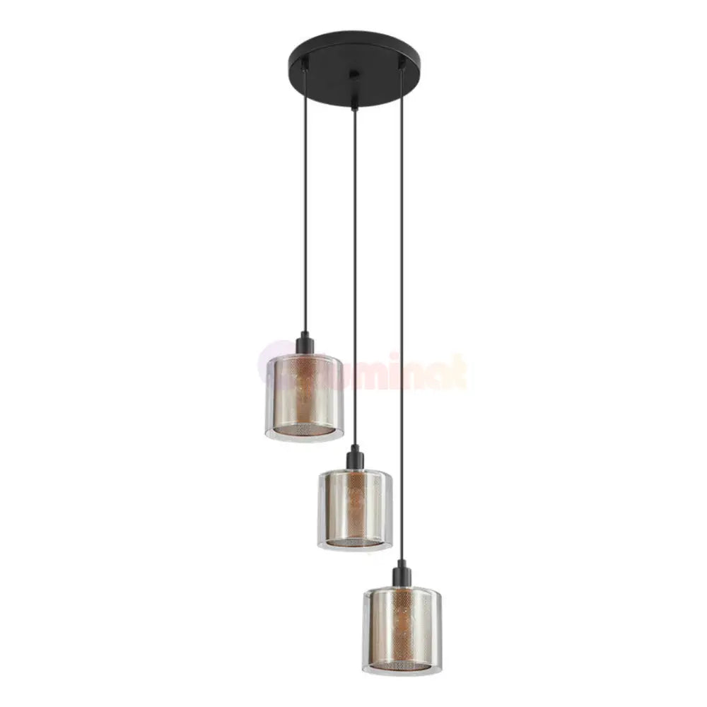 Lustra Suspendata 3xE14 Black NEAGRA / ABAJUR Chandeliers