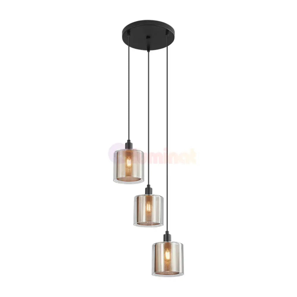 Lustra Suspendata 3xE14 Black NEAGRA / ABAJUR Chandeliers