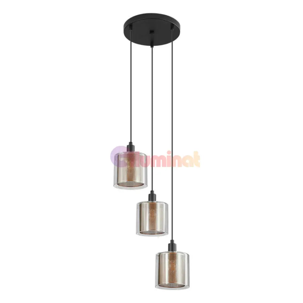 Lustra Suspendata 3xE14 Black NEAGRA / ABAJUR Chandeliers
