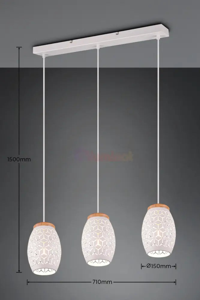 Lustra Suspendata 3xE27 BIDAR Alba ALBA / VINTAGE SI RETRO DESIGN Lighting Fixtures