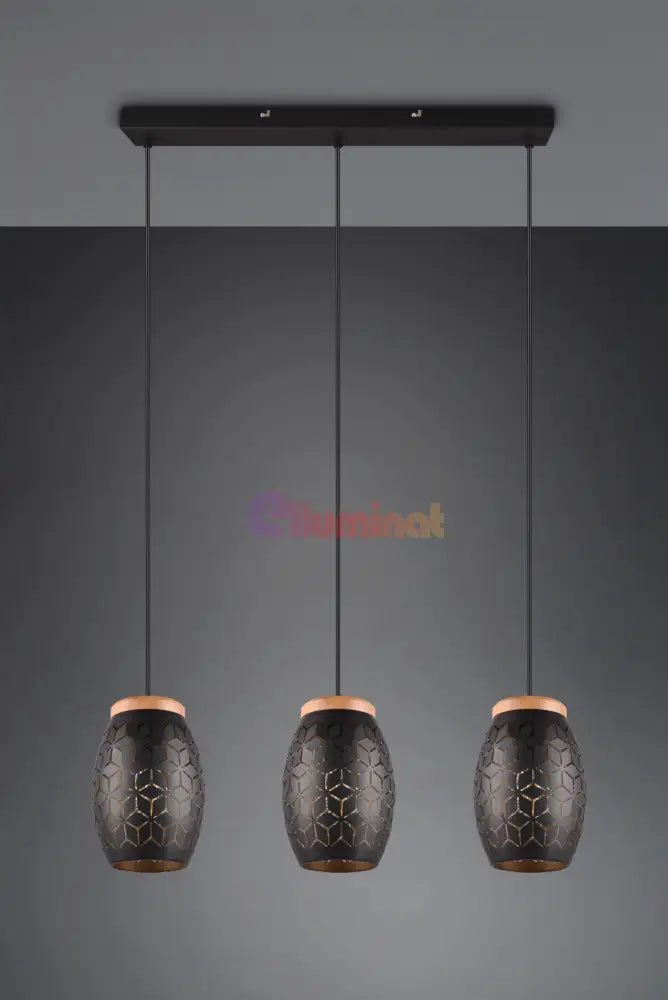 Lustra Suspendata 3xE27 BIDAR Neagra NEAGRA / VINTAGE SI RETRO DESIGN Lighting Fixtures