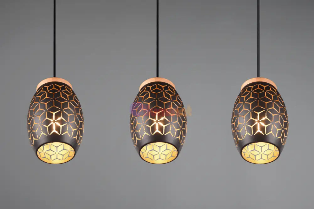 Lustra Suspendata 3xE27 BIDAR Neagra NEAGRA / VINTAGE SI RETRO DESIGN Lighting Fixtures