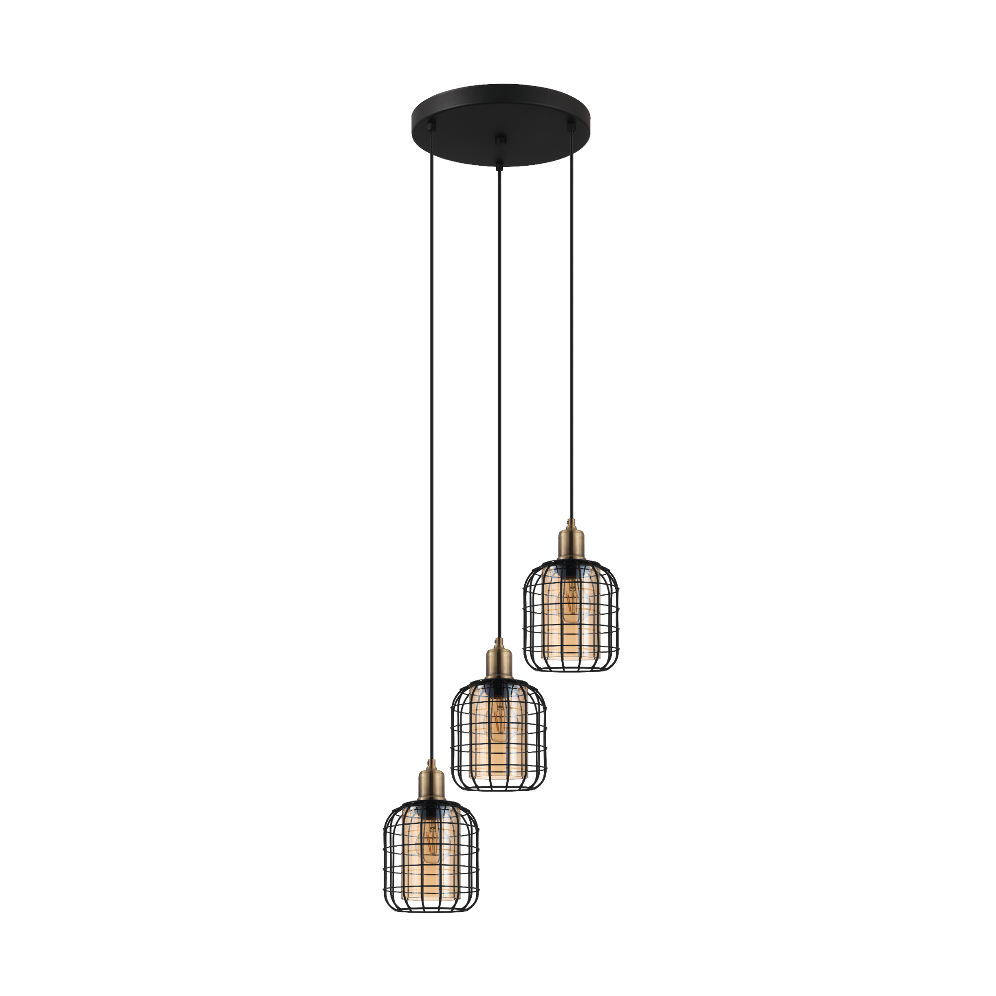 Lustra Suspendata 3xE27 CHISLE EGLO 43499 NEAGRA / VINTAGE SI RETRO DESIGN Lighting Fixtures