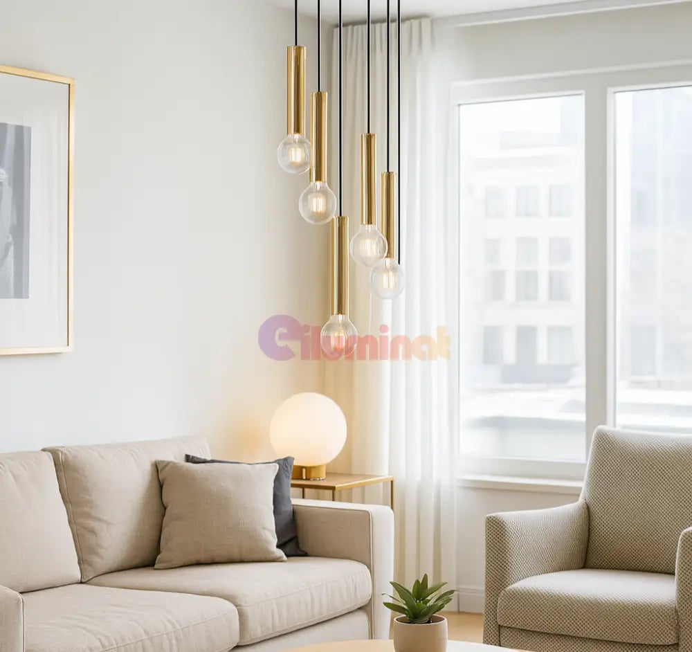 Lustra Suspendata 5 GOLDEN DROP AURIE / SUSPENDATE Chandeliers