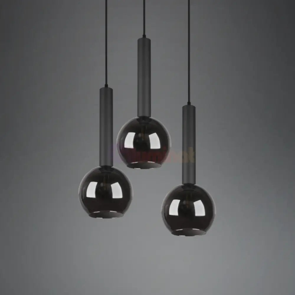 Lustra Suspendata CLAYTON 3xE27 NEAGRA / ABAJUR Chandeliers