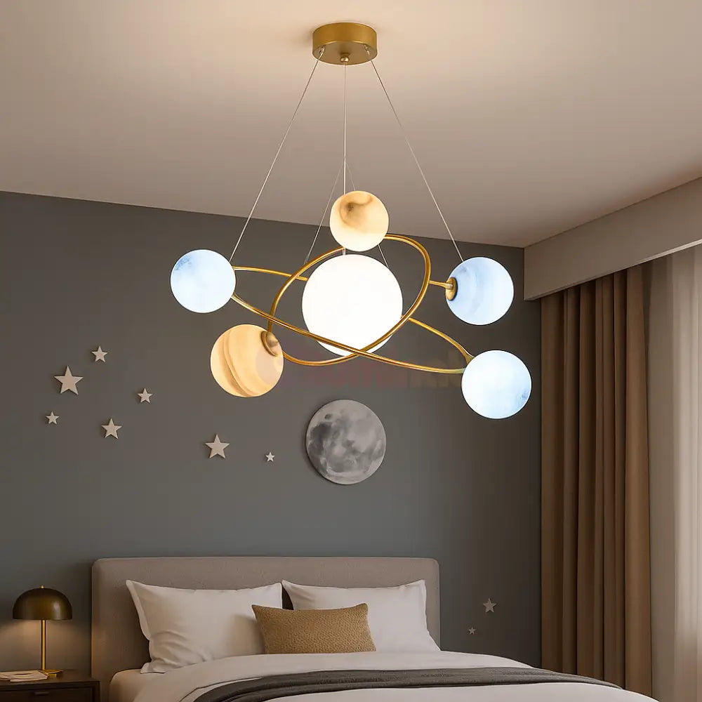 Lustra Suspendata Abajur Mat Gold Murano Style 7xE27 AURIE / SUSPENDATE Lighting Fixtures