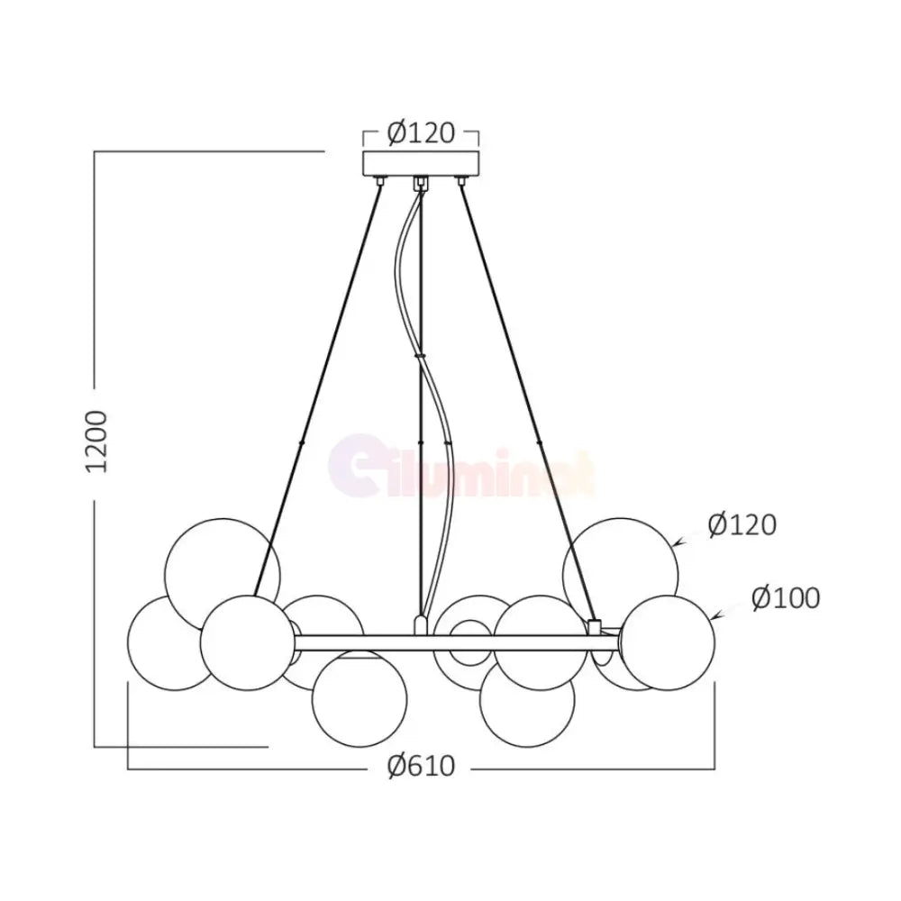 Lustra Suspendata Abajur 11xG9 Black AURIE / ABAJUR Lighting Fixtures
