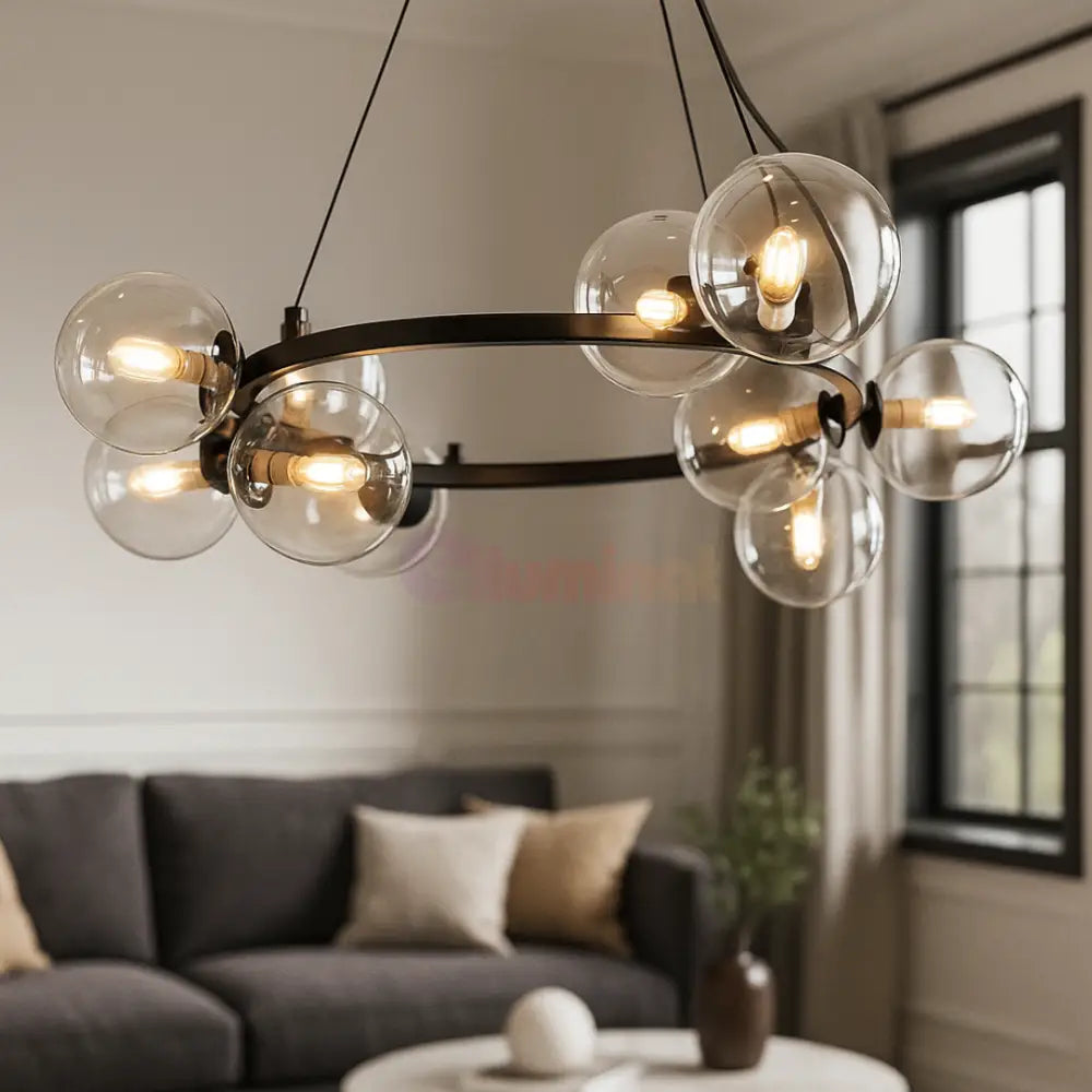 Lustra Suspendata Abajur 11xG9 Black AURIE / ABAJUR Lighting Fixtures
