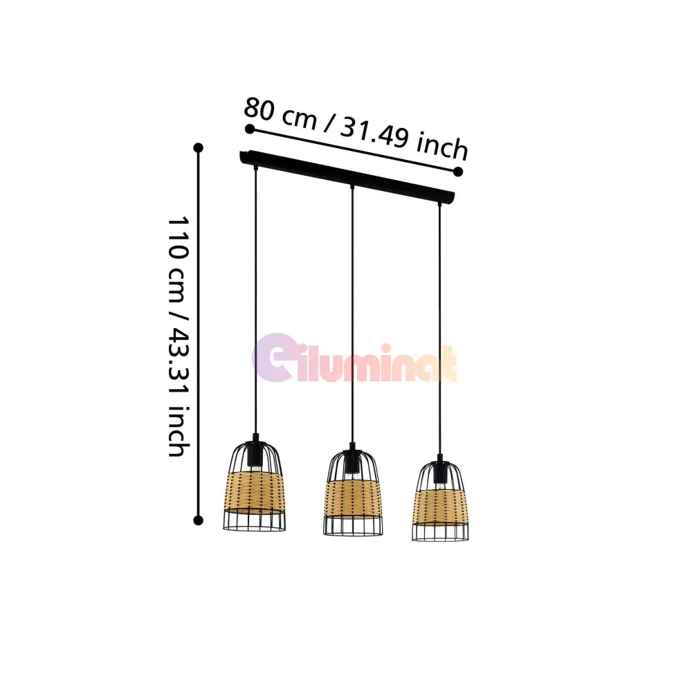 Lustra Suspendata ANWICK Wood 110CM LEMN / SUSPENDATE / 110CM Chandeliers