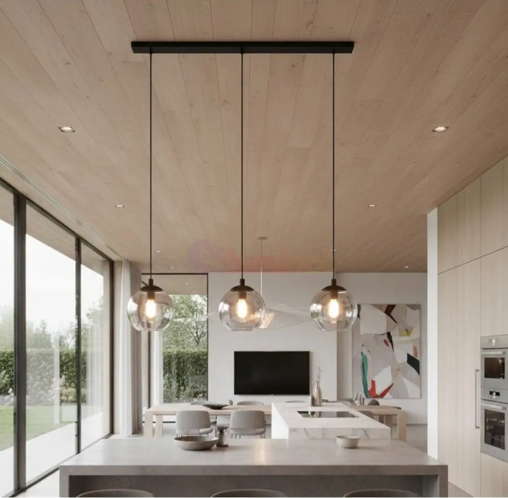 Lustra Suspendata ARISCANI 3xE27 Black 76.5CM Chandeliers