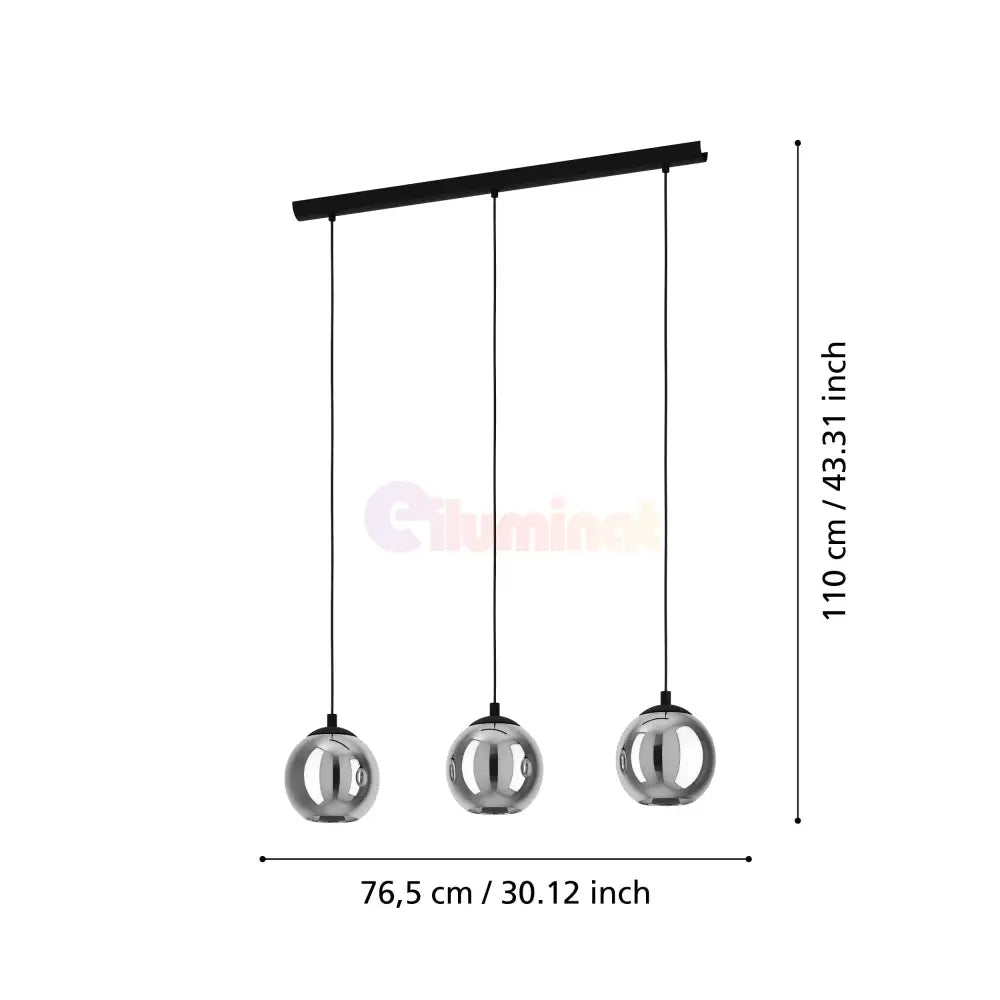 Lustra Suspendata ARISCANI 3xE27 Black 76.5CM Chandeliers
