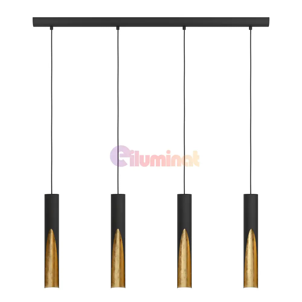 Lustra Suspendată BARBOTTO Black & Gold 110CM NEGRU + AURIU / SUSPENDATE / 110CM Chandeliers