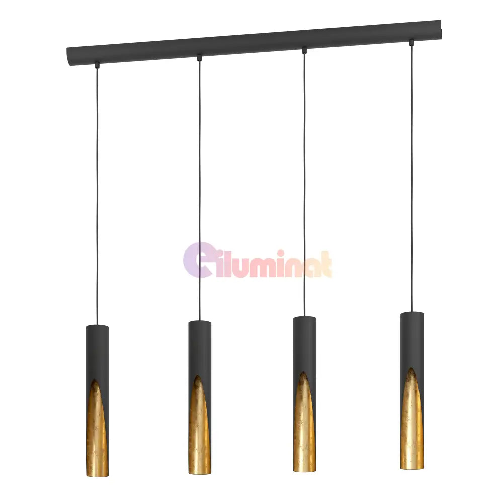 Lustra Suspendată BARBOTTO Black & Gold 110CM NEGRU + AURIU / SUSPENDATE / 110CM Chandeliers