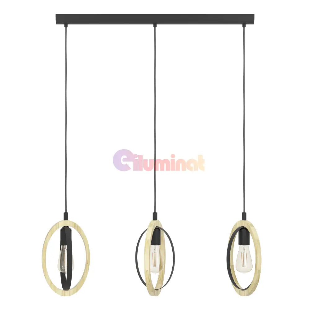 Lustra Suspendata BASILDON Nature Black 110CM NEAGRA / VINTAGE SI RETRO DESIGN / 110CM Chandeliers