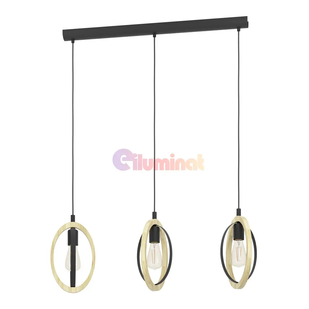 Lustra Suspendata BASILDON Nature Black 110CM NEAGRA / VINTAGE SI RETRO DESIGN / 110CM Chandeliers