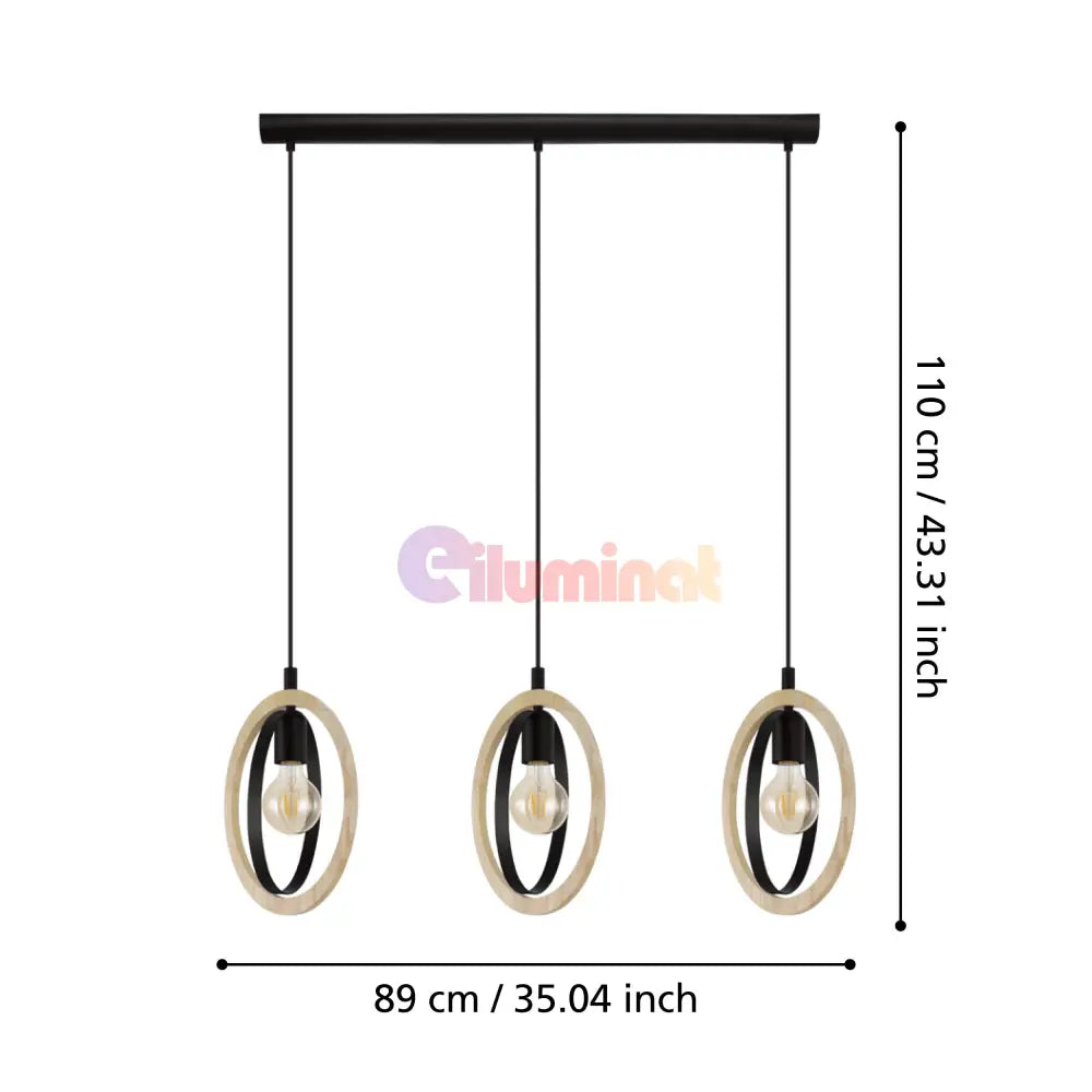 Lustra Suspendata BASILDON Nature Black 110CM NEAGRA / VINTAGE SI RETRO DESIGN / 110CM Chandeliers