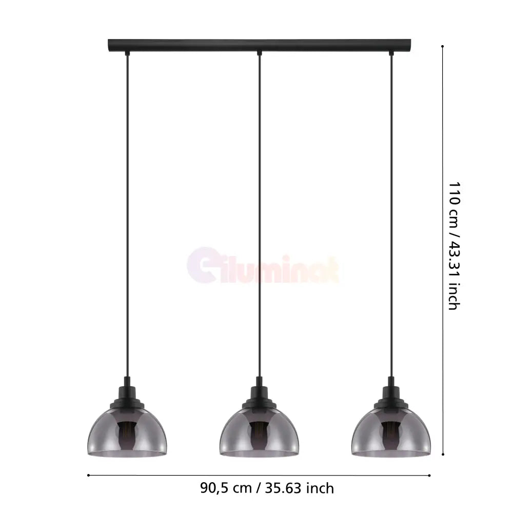 Lustra Suspendata BELESER Black 110CM NEAGRA / ABAJUR / 110CM Chandeliers