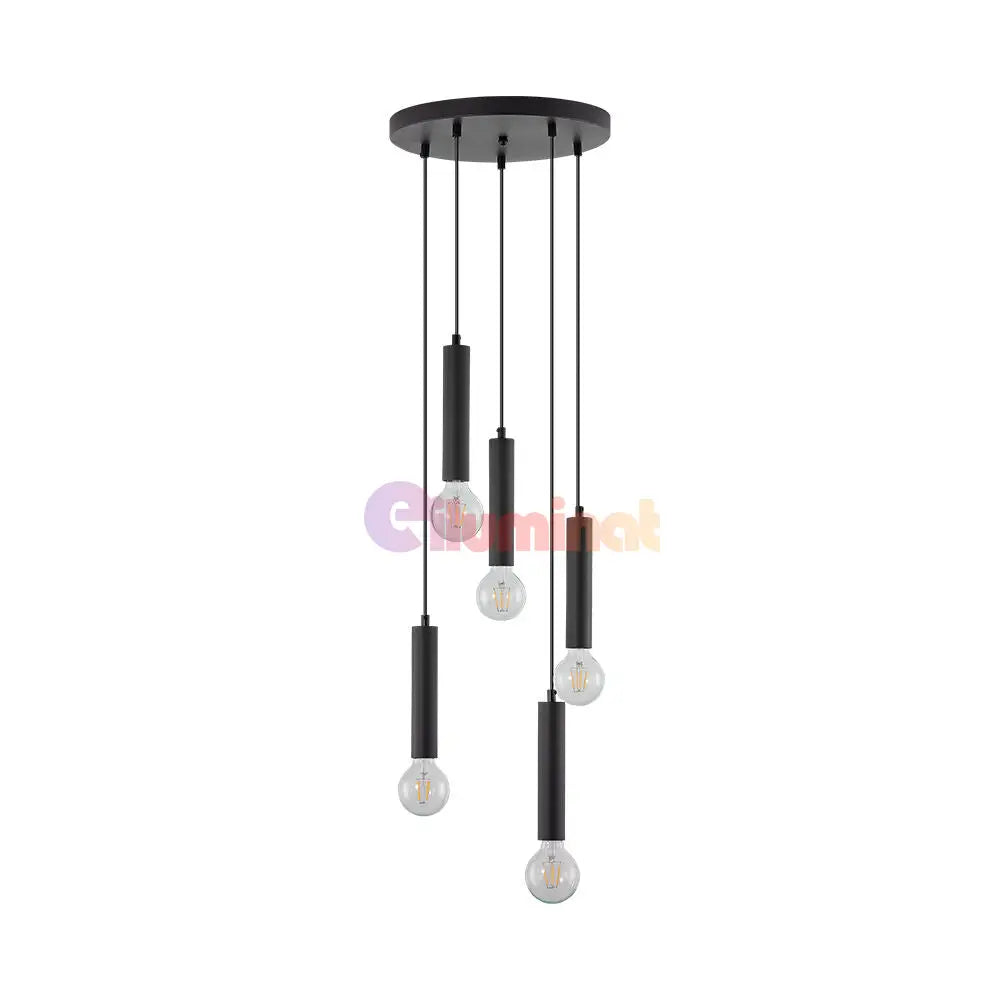 Lustra Suspendata BLACK DROP 5xE27 NEAGRA / SUSPENDATE Chandeliers