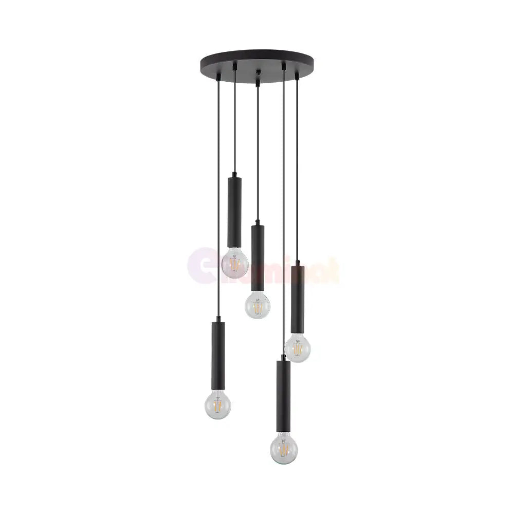 Lustra Suspendata BLACK DROP 5xE27 NEAGRA / SUSPENDATE Chandeliers