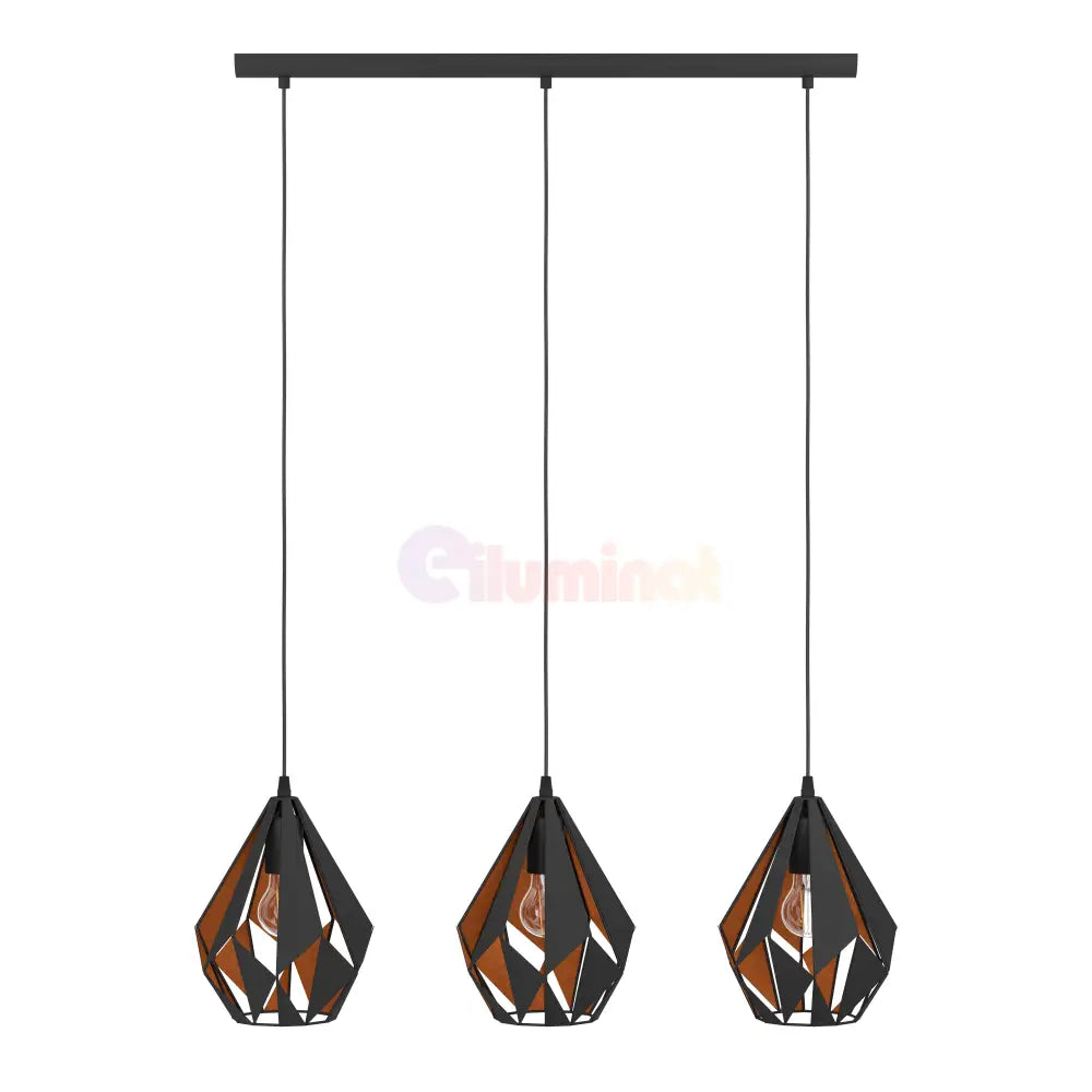 Lustra Suspendata CARLTON 1 Black 110CM NEAGRA / VINTAGE SI RETRO DESIGN / 110CM Chandeliers
