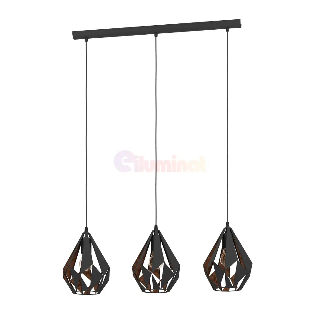 Lustra Suspendata CARLTON 1 Black 110CM NEAGRA / VINTAGE SI RETRO DESIGN / 110CM Chandeliers