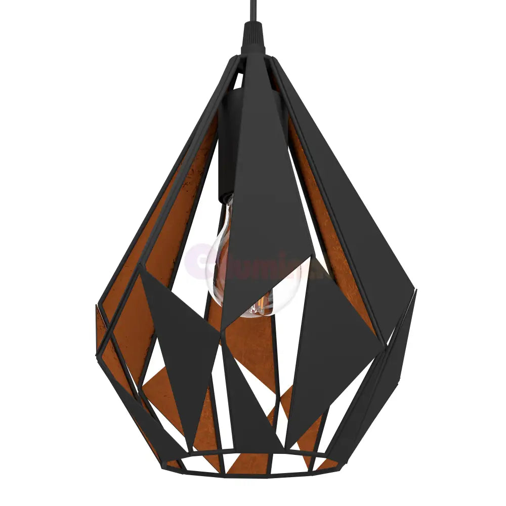 Lustra Suspendata CARLTON 1 Black 110CM NEAGRA / VINTAGE SI RETRO DESIGN / 110CM Chandeliers