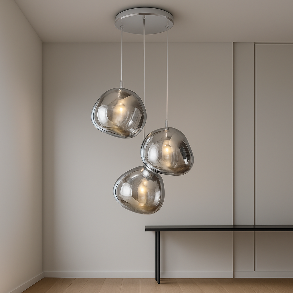 Lustra Abajur Suspendata Chrome Orbs 3xE27 AURIE / SUSPENDATE Lighting Fixtures
